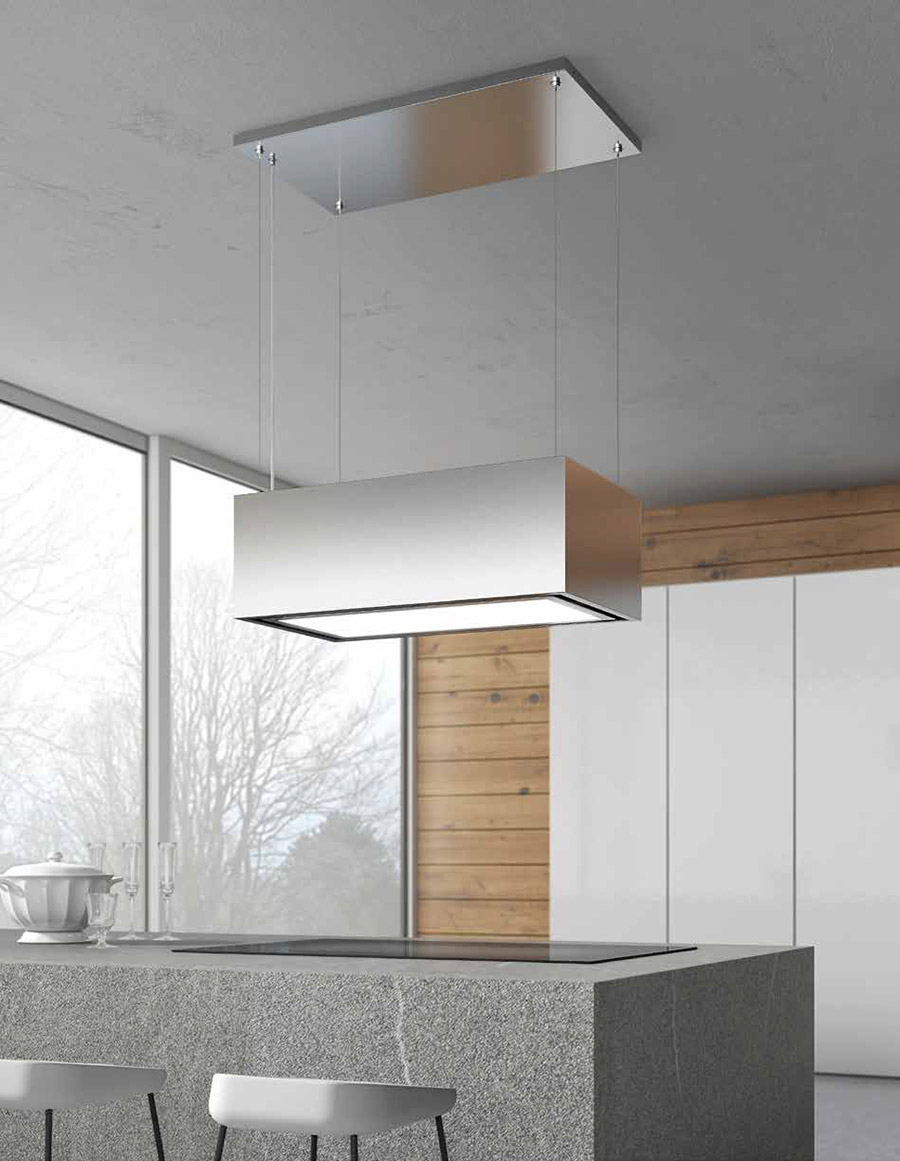 Na 1. obrázku je ostrovný digestor 62 86 s LED panelom nad kuchynským ostrovom. Na 1. obrázku je ostrovný digestor 62 86 s LED panelom nad kuchynským ostrovom.